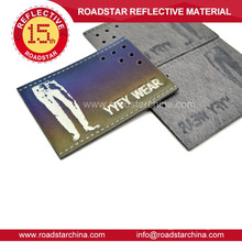 Man jeans reflective leather label